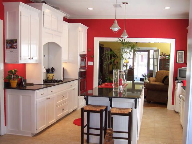 Kitchen With Red Wall
 Colorful Kitchen Designs HGTV Kitchens