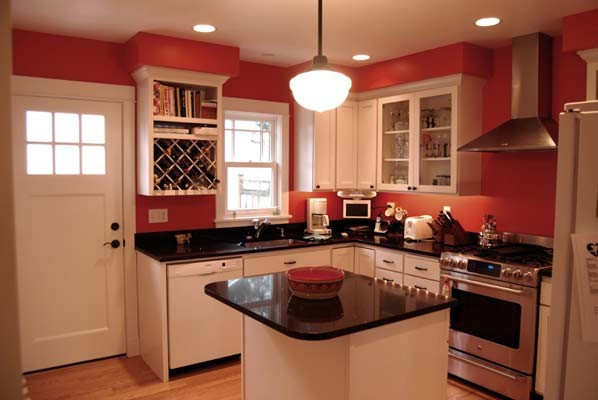 Kitchen With Red Wall
 Phinney Kitchen Traditional Kitchen seattle by