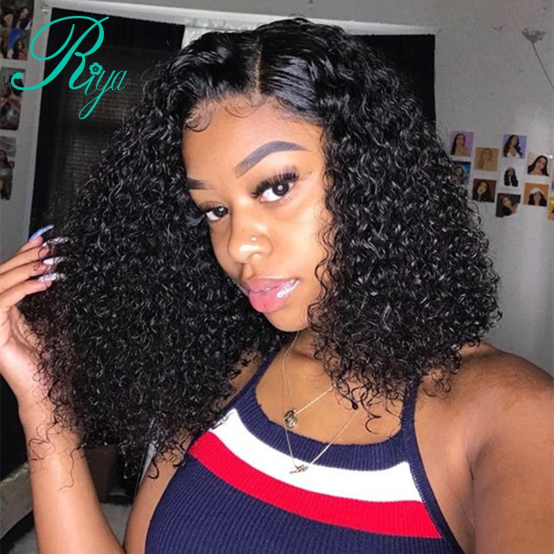 Lace Front Frontals With Baby Hair
 Riya Short Curly Lace Front Human Hair Wigs Pre Plucked