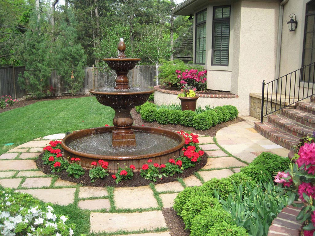 Landscape Around Fountain
 Landscape Water Fountains is an Integral Part of Yard