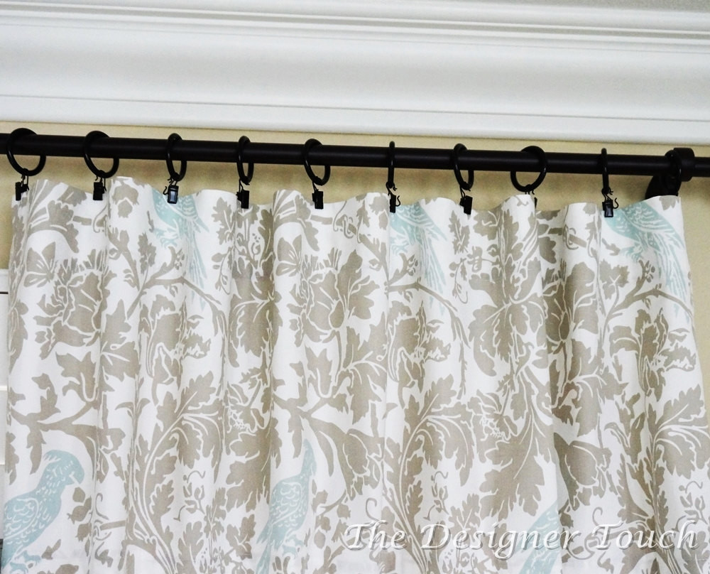 Light Blue Kitchen Curtains
 Taupe Curtain Panels Light Blue Window by TheDesignerTouch