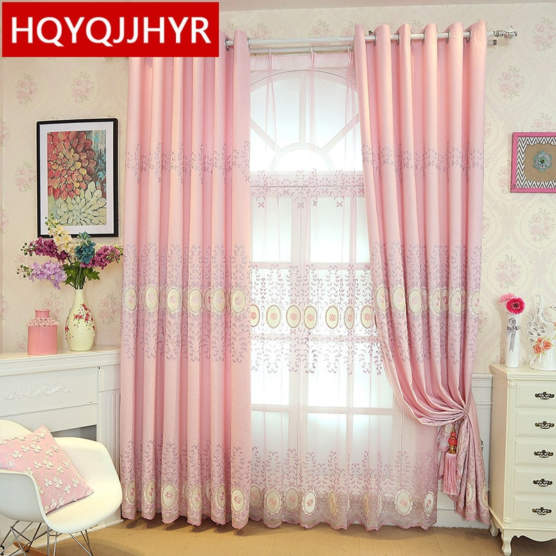 Light Blue Kitchen Curtains
 The new pink European embroidery curtain fabric for Living