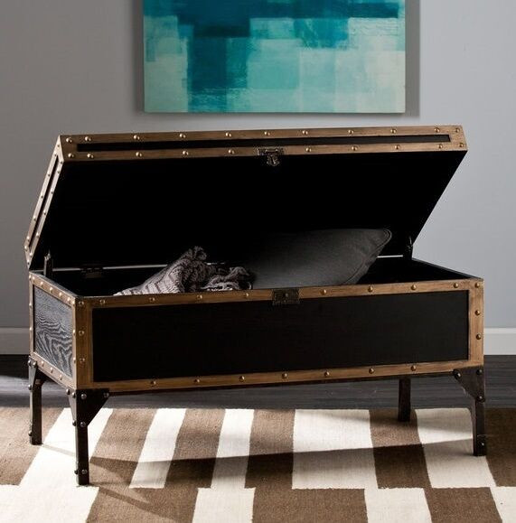 Living Room Chest Table
 Trunk Coffee Table Vintage Industrial Storage Living Room