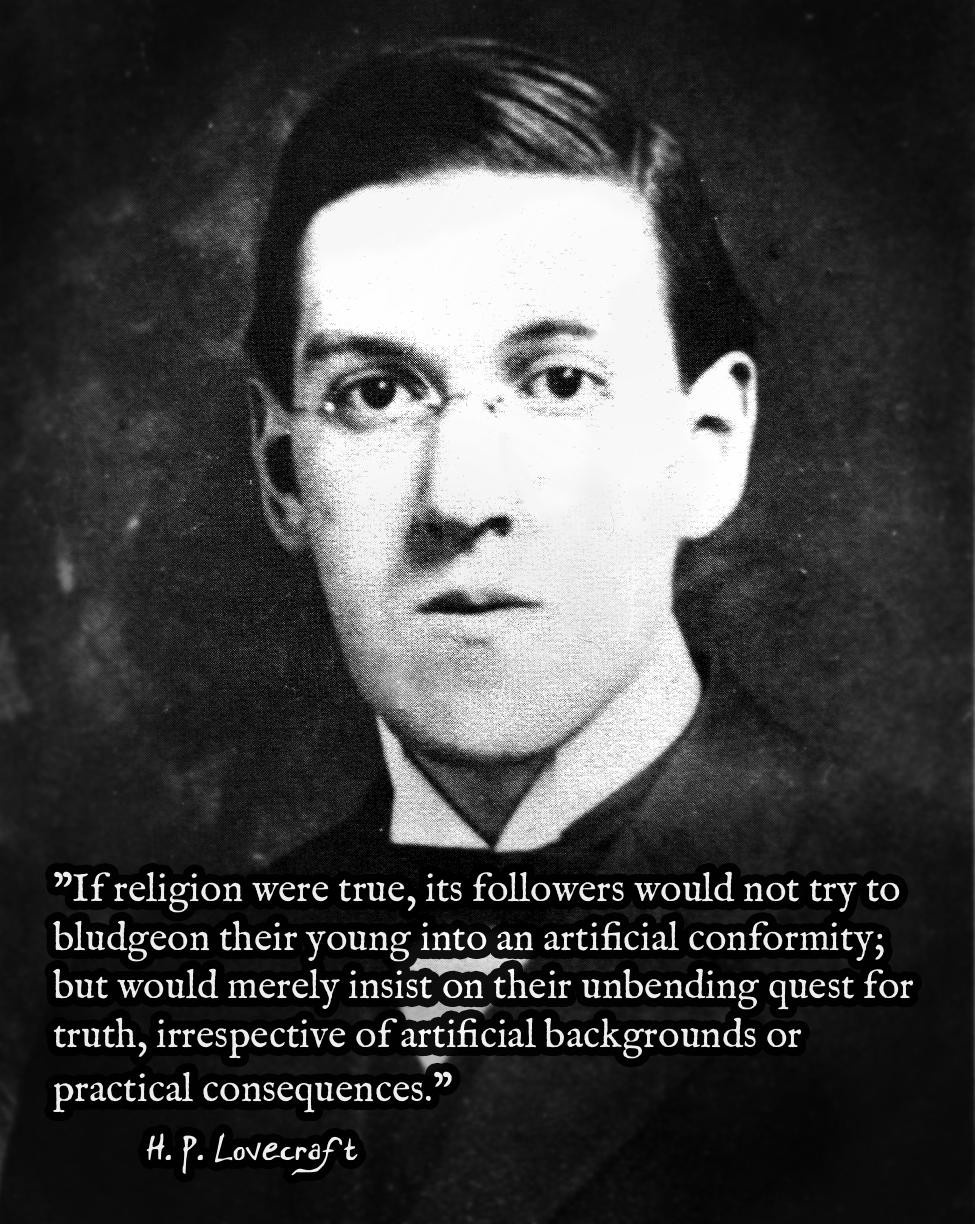 Lovecraft Quote
 Hp Lovecraft Quotes Atheism QuotesGram