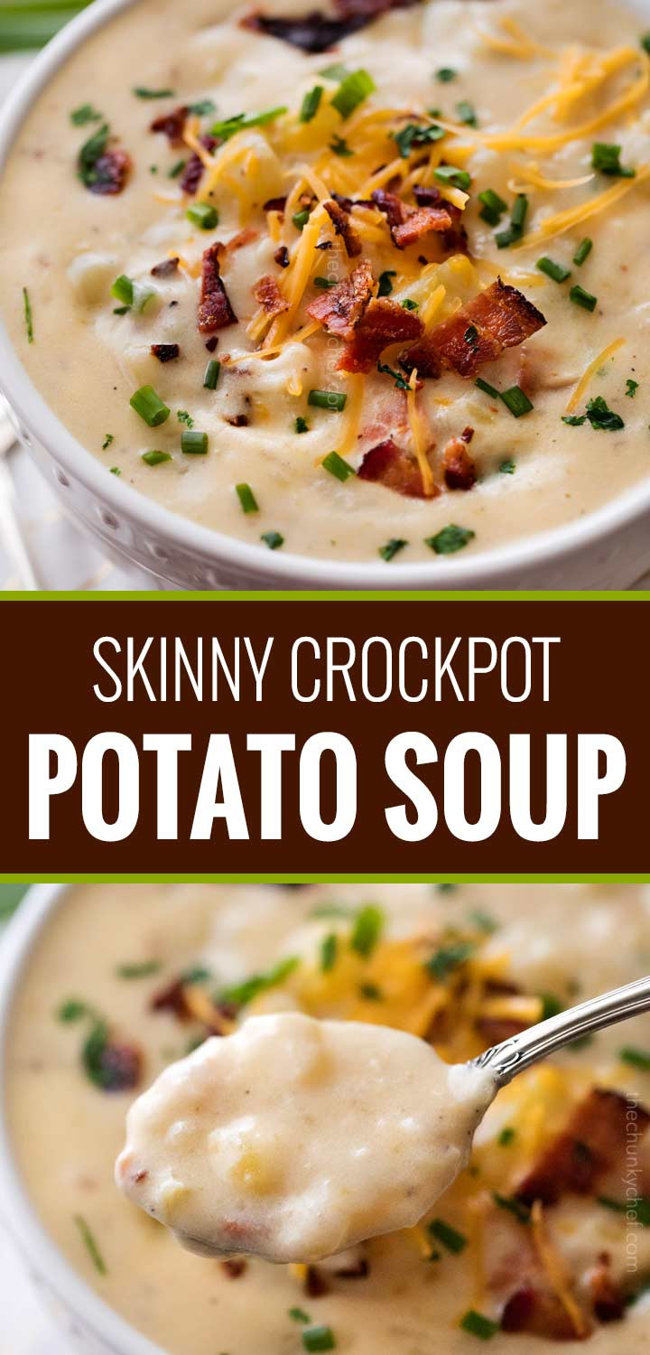 Low Calorie Baked Potato Soup
 Skinny Crockpot Loaded Potato Soup The Chunky Chef