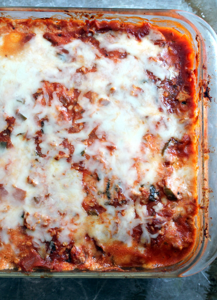 Low Carb Zucchini Lasagna
 Low Carb Zucchini Lasagna with Spicy Turkey Meat Sauce