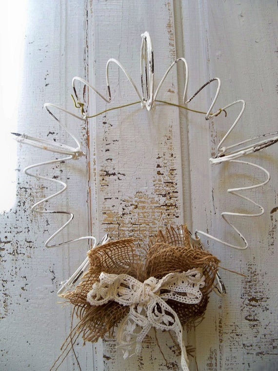 Metal Spring Ideas Wreath recycled bed springs rusty metal shabby chic primitive