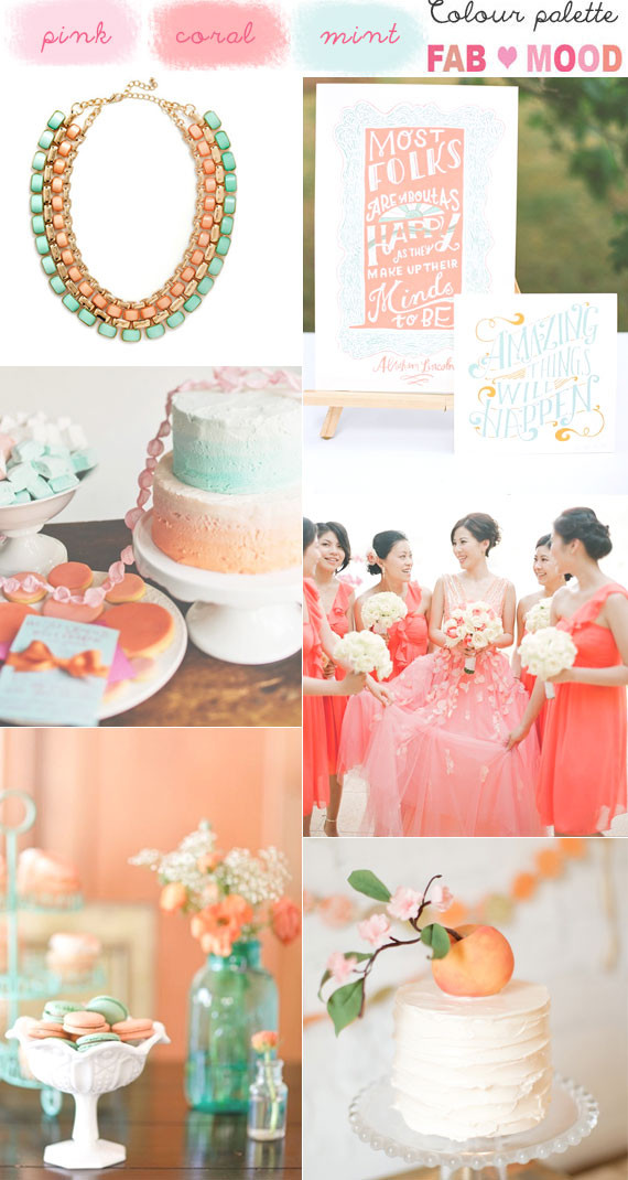 Mint Wedding Theme
 Coral mint wedding colors coral pink mint wedding palette