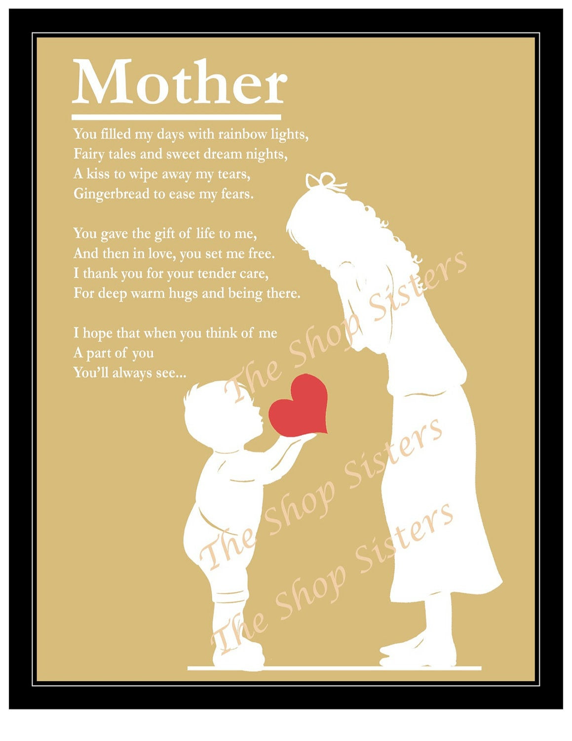 Mother And Sons Quotes
 Mother s Day Mother and Son Poem Heart Silhouette Natural