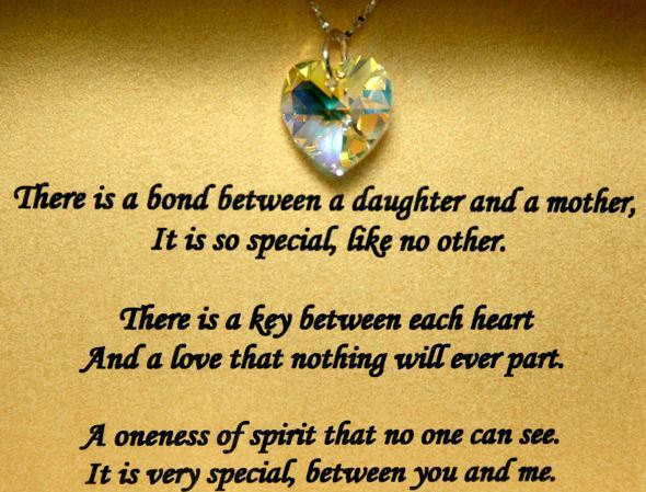 Mother Daughter Bonding Quotes
 Poem for Mother Daughter Bond on Card with 18mm crystal heart