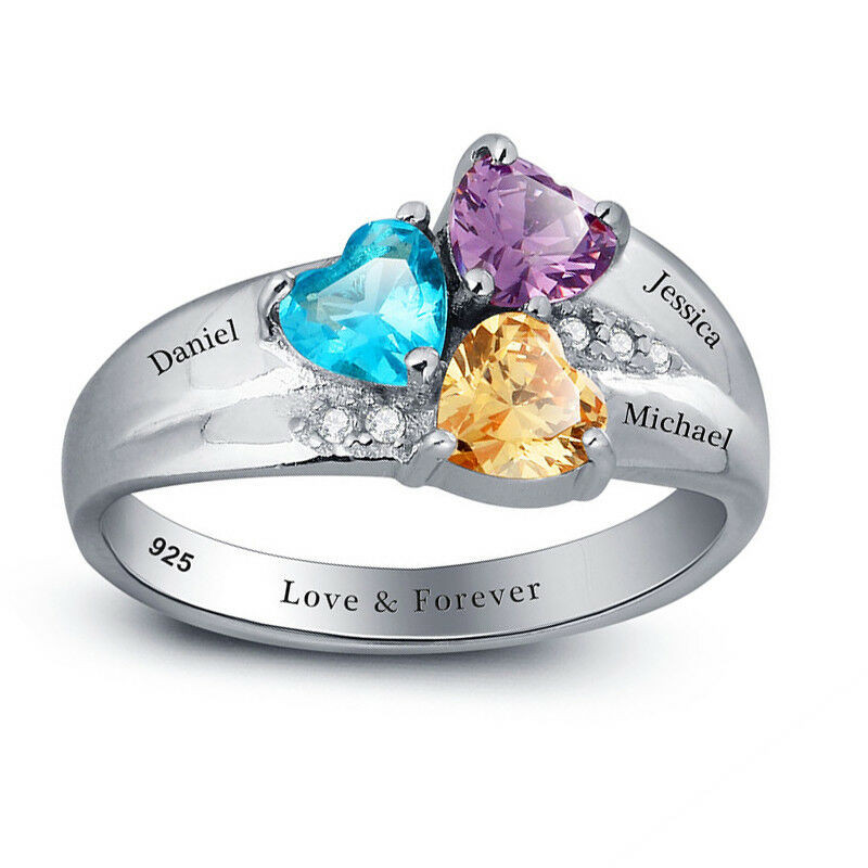 Mothers Day Birthstone Gifts
 Personalized Family Rings Mother s Birthstone Name Ring
