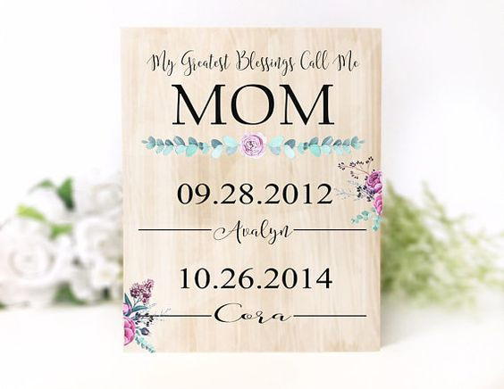 Mothers Day Gifts Free Shipping
 Personalized Mother s Day Gift from Kids Wall Art Wooden