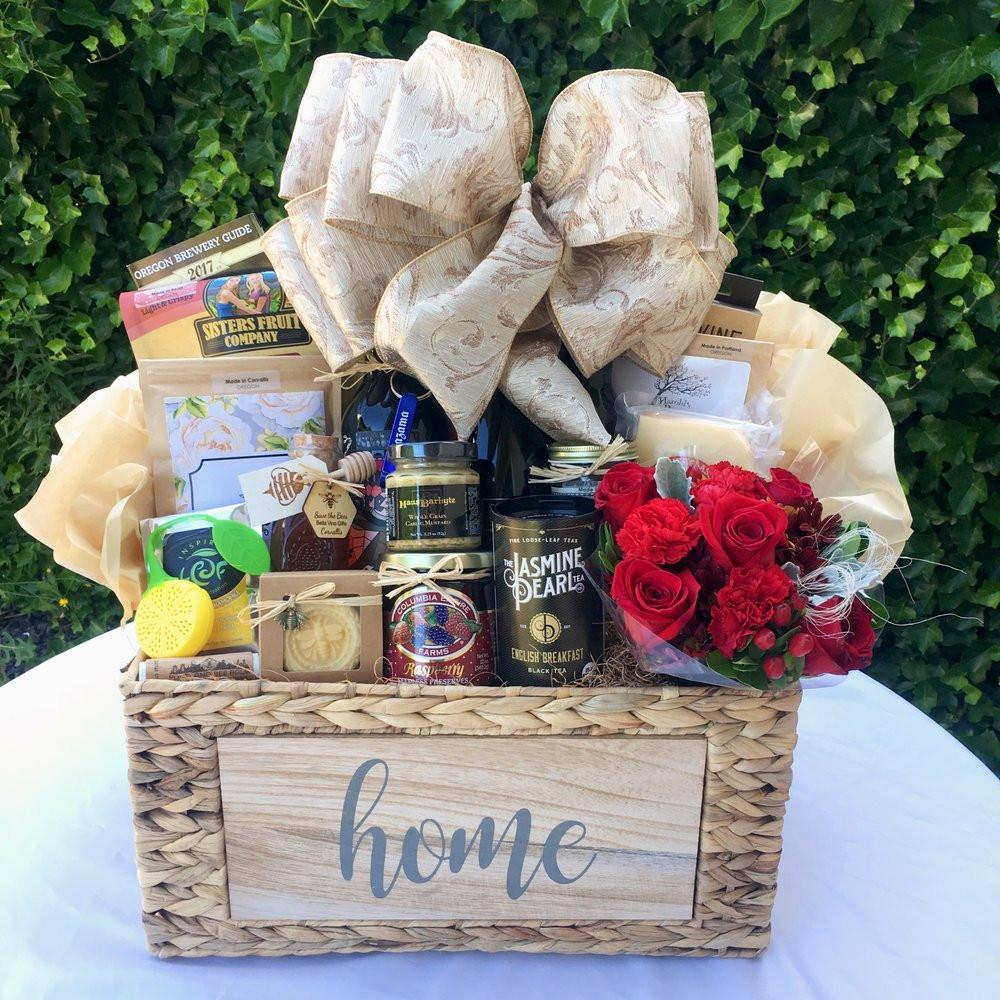 New Home Gift Basket Ideas
 New Home Gift Basket Real Estate Closing Gift with fresh flowers Yelp