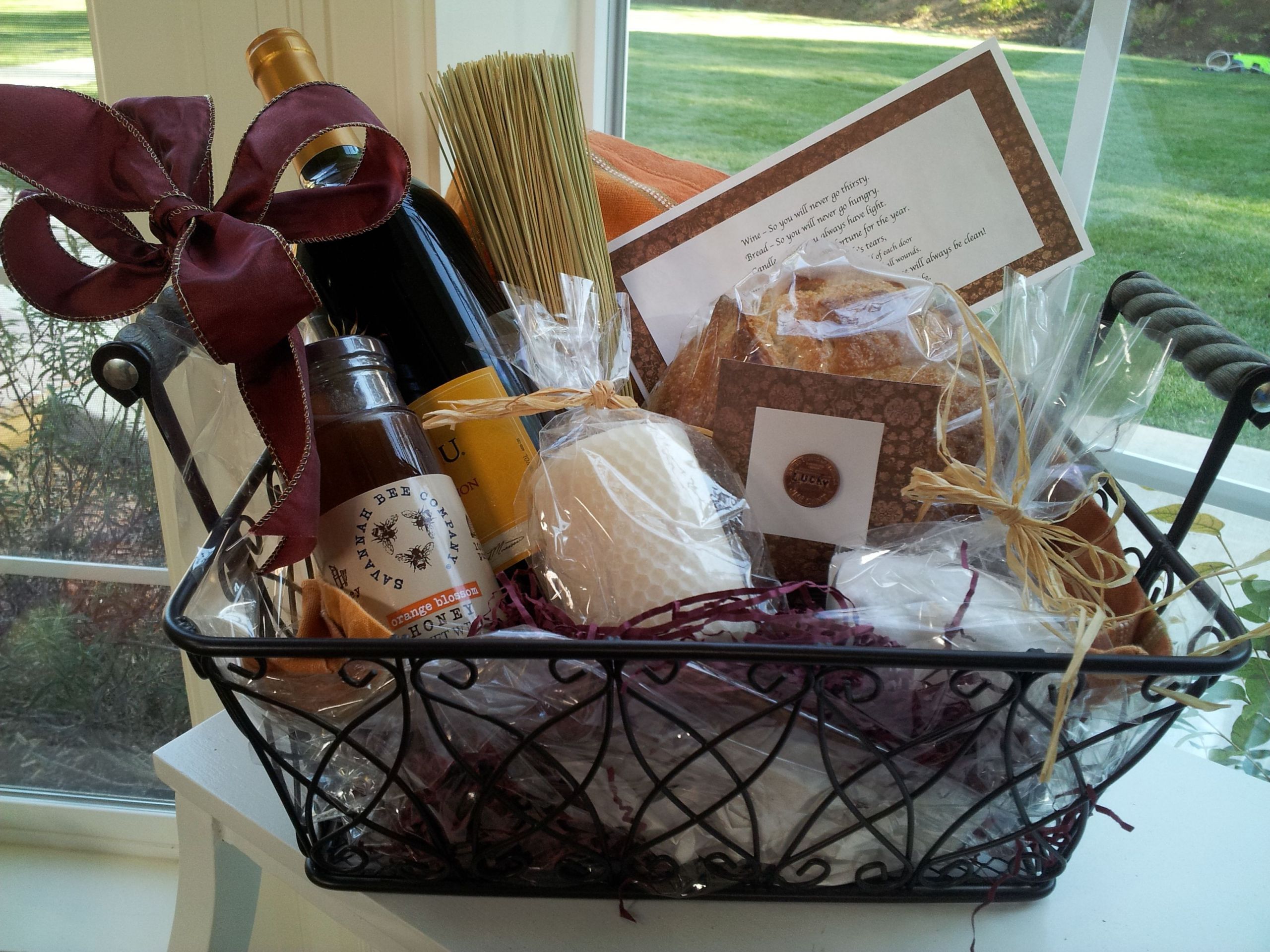 New Home Gift Basket Ideas
 Traditional Housewarming Gift — Wine Bread Salt and a Broom Gifts