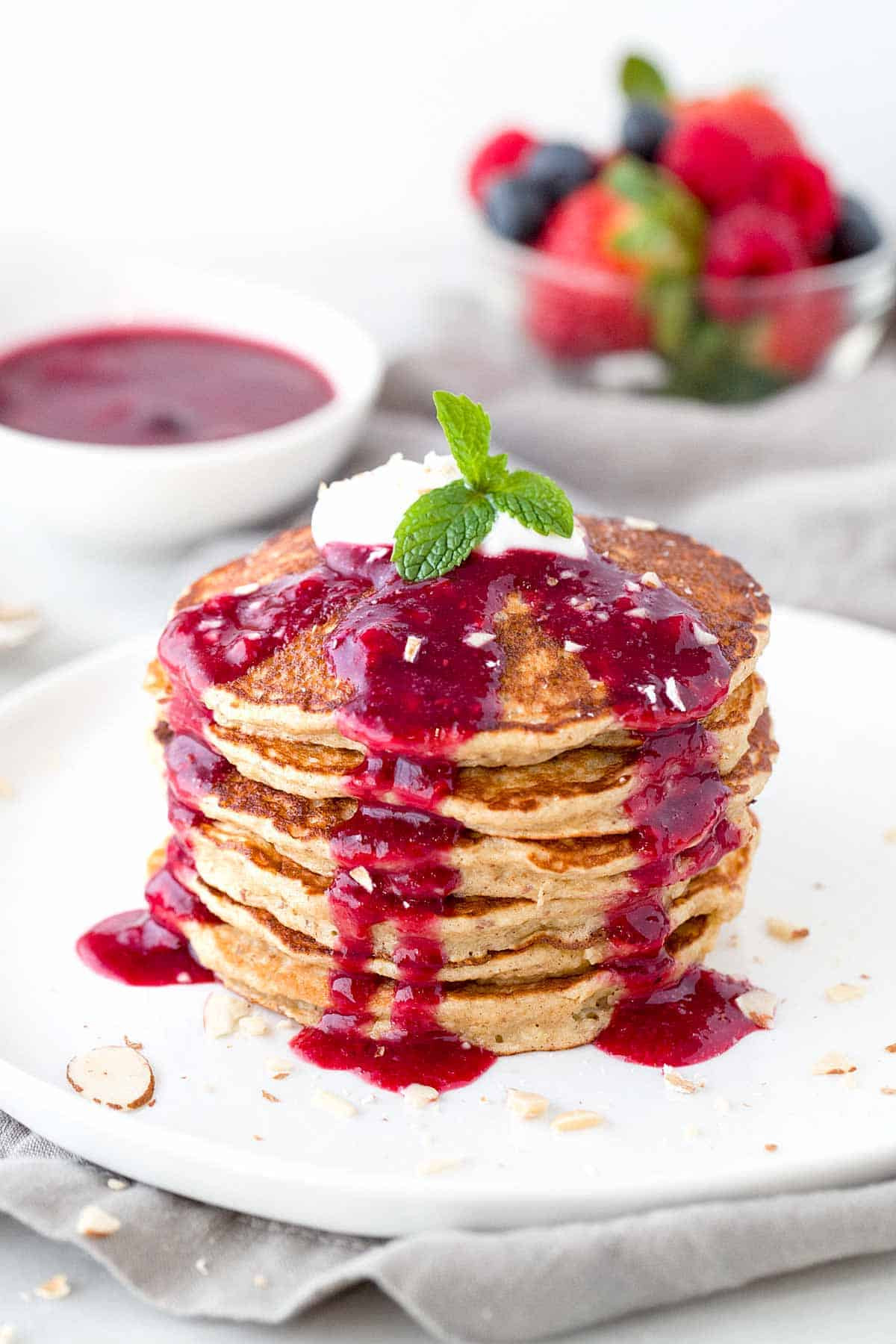 Oatmeal Pancakes Healthy
 Healthy Oat Pancakes with Berry Sauce Jessica Gavin