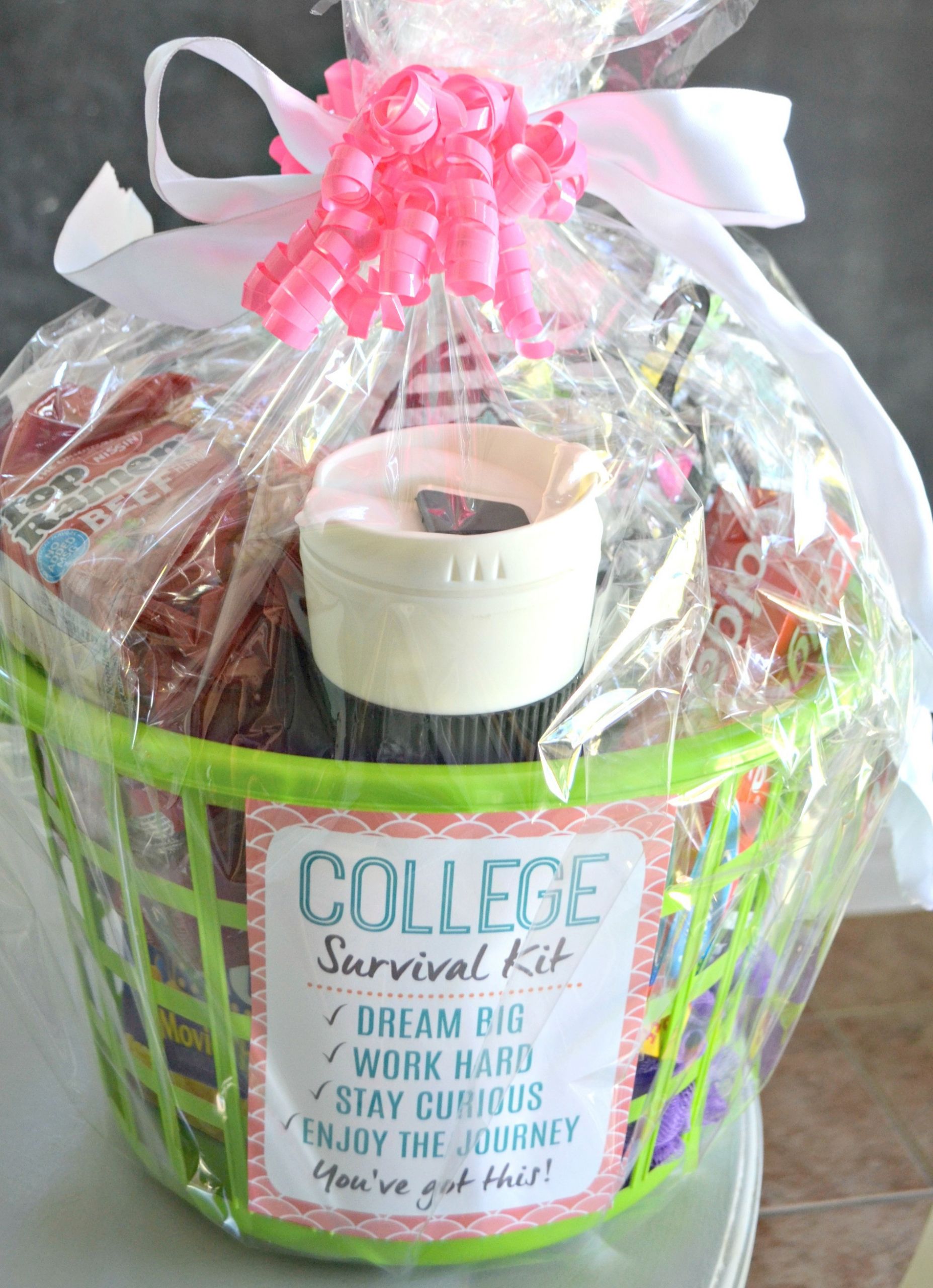 Off To College Gift Basket Ideas
 Dollar Tree DIY College Survival Kit & Free Printable Card