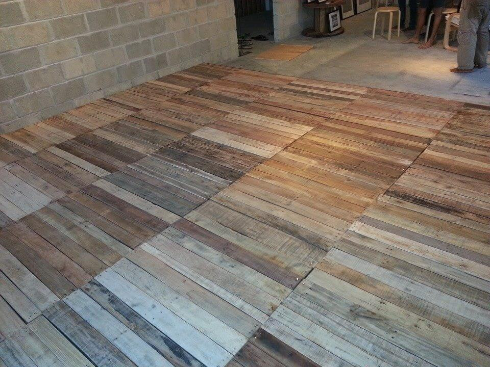 Pallet Wood Floor DIY
 Recycled Pallet Flooring DIY