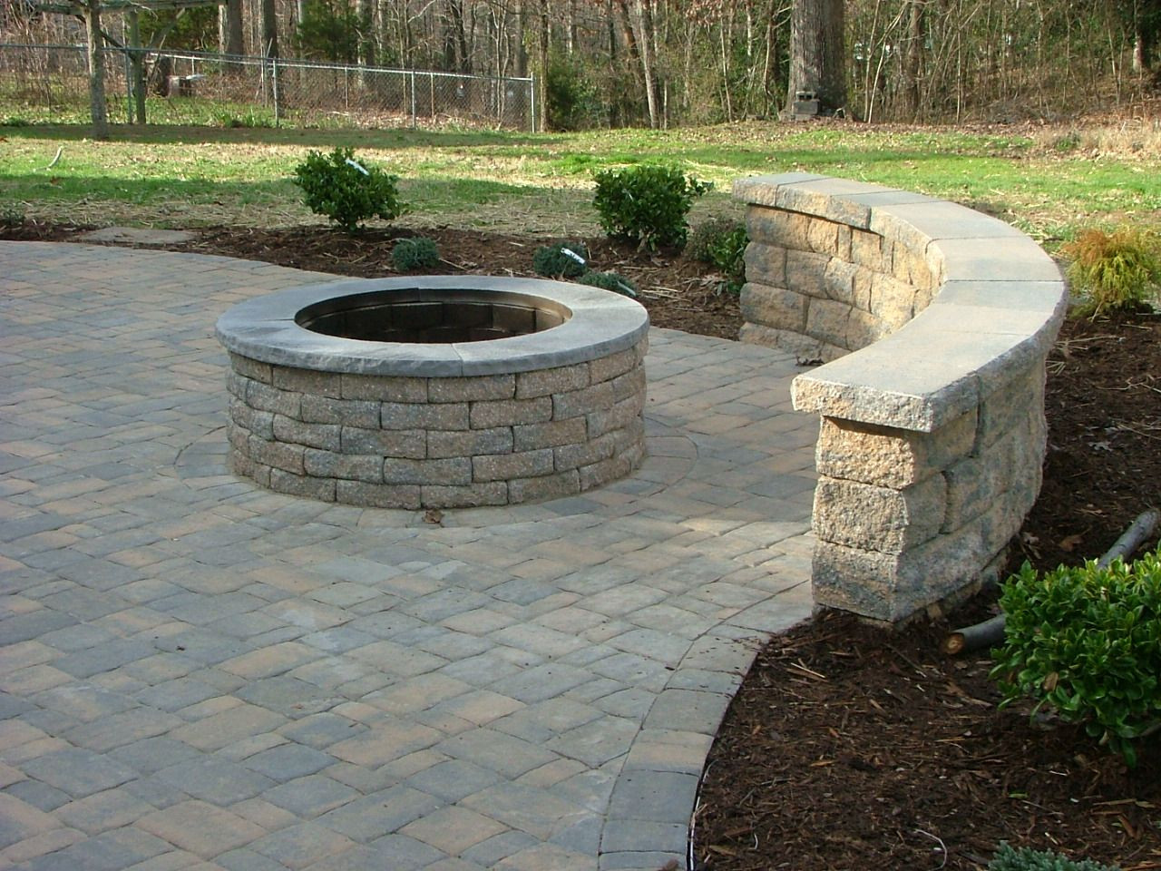 Paving Stones Fire Pit
 Good color Good capstone fire pit Bad seating