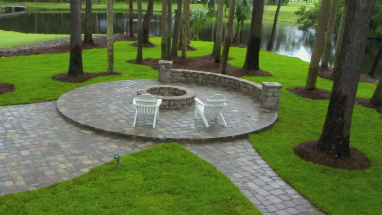 Paving Stones Fire Pit
 Ponte Vedra Paver Patio Design and Construction with Seat