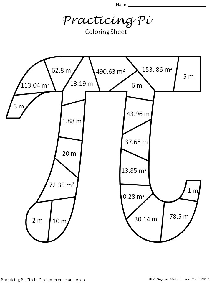 Pi Day Worksheets Activities
 Pi Day Circle Circumference and Area Middle School Math