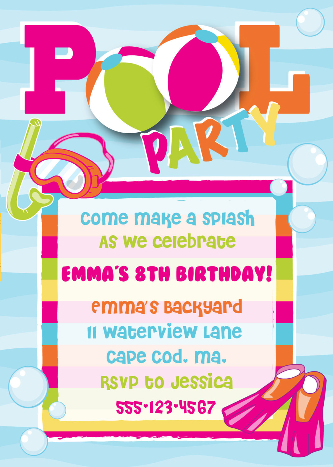 Pool Party Invitation Wording Ideas
 How To Make A Jpeg Party Invitation