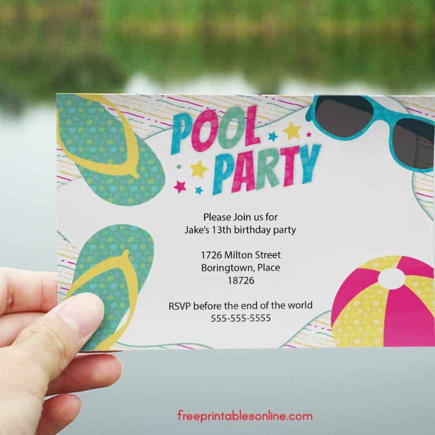 Pool Party Invitation Wording Ideas
 Summer Swimming Pool Party Invitations