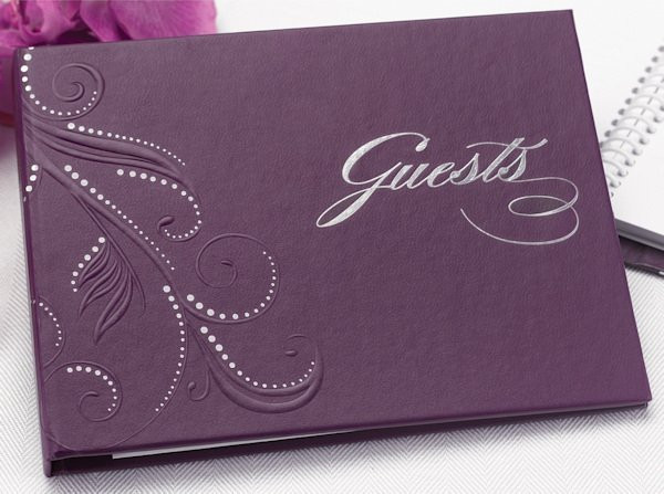 Purple Guest Book Wedding
 Purple Swirl Dots Guest Book