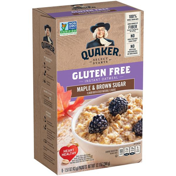 Quaker Oats Gluten Free
 Quaker Select Starts Gluten Free Maple & Brown Sugar