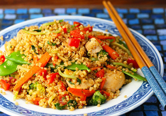 Quinoa And Vegetables Stir Fry
 Quinoa Stir fry with ve ables and chicken