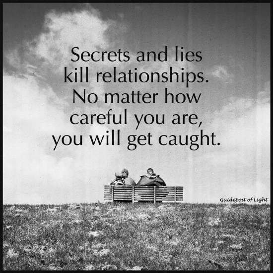 Quotes About Lying In A Relationship
 No secrets and lies kill relationships No matter how