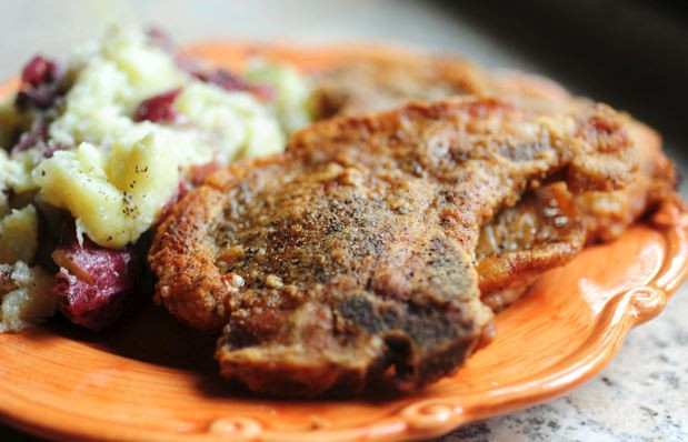 Recipes For Thin Pork Chops
 Pan Fried Pork Chops and Smashed Red Potatoes