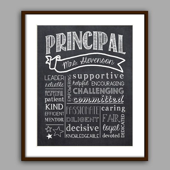 Retirement Party Ideas For School Principals
 Principal Gift Principal Chalkboard Style Printable