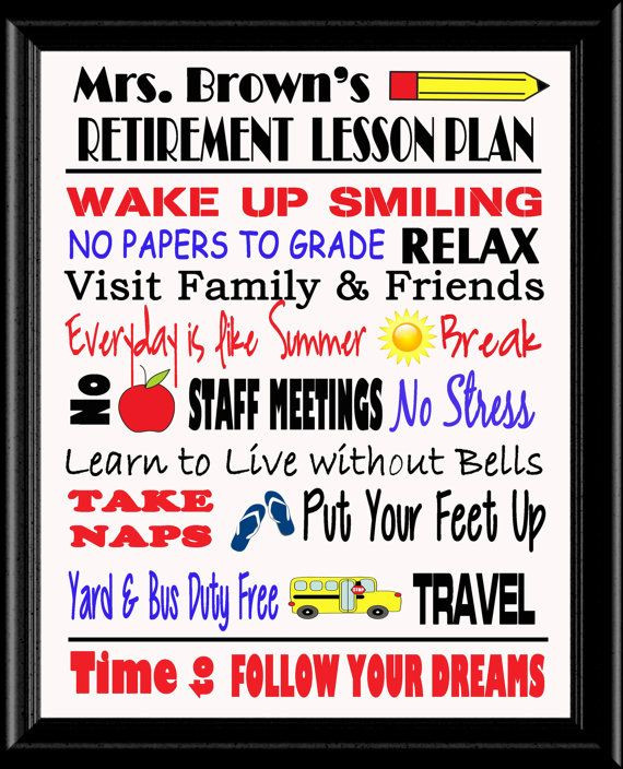 Retirement Party Ideas For School Principals
 Teacher Retirement Subway Art on Etsy $6 95