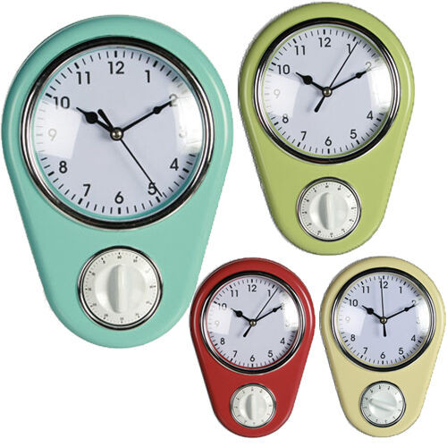 Retro Kitchen Wall Clock
 KITCHEN WALL CLOCK WITH TIMER HOME OFFICE RETRO COOKING
