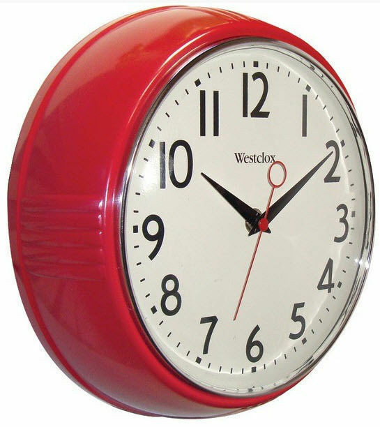 Retro Kitchen Wall Clock
 Westclox Retro Look Red Kitchen 9 5" Wall Clock Second