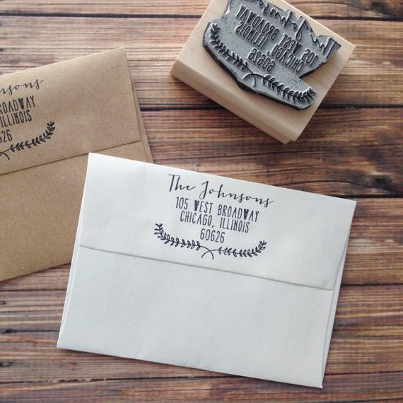 Return Address On Wedding Invitations
 Items similar to Wedding Invitation Stamp Custom Address
