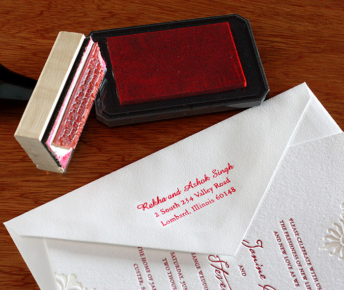 Return Address On Wedding Invitations
 Custom Rubber Stamps for Wedding Invitations