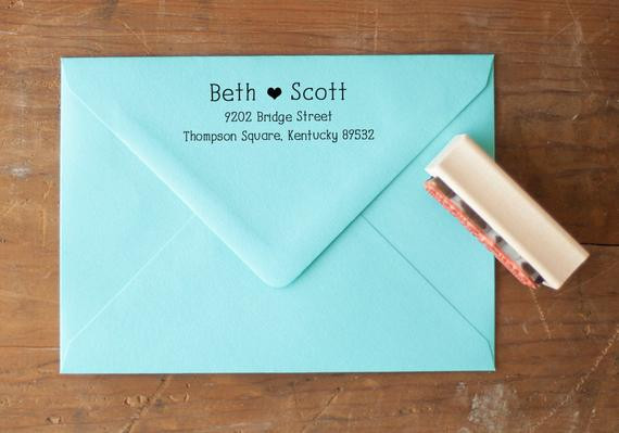 Return Address On Wedding Invitations
 Wedding Invitation Stamp Custom Return Address stamp wood