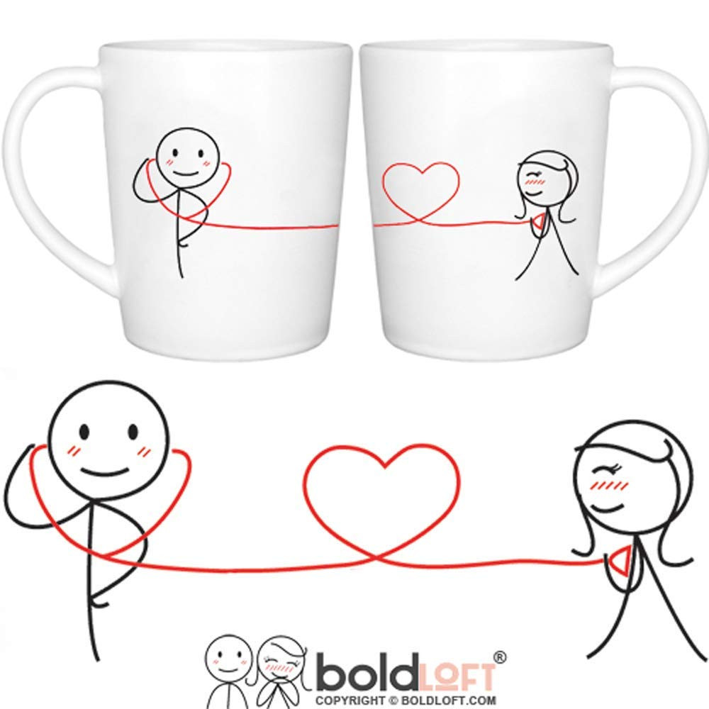 Romantic Valentines Day Gift For Her
 Buy BOLDLOFT"My Heart Beats for You" Couple Coffee Mugs