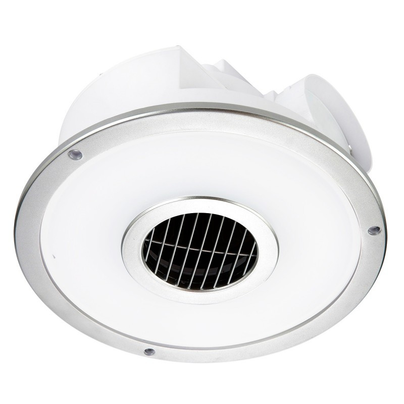 Round Bathroom Exhaust Fan
 16W Cetaro Round Exhaust Fan with LED Light Silver