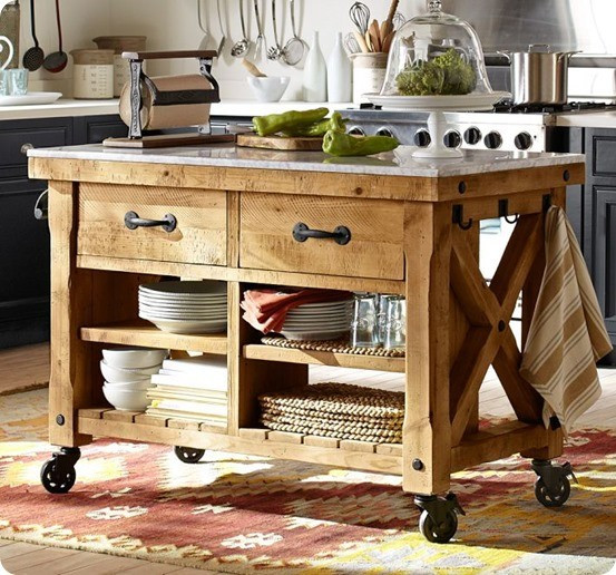 Rustic Wood Kitchen Island
 Rustic Wood Kitchen Island with Casters Knock fDecor