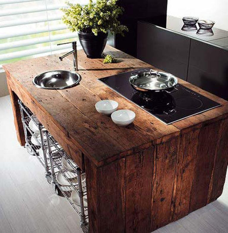 Rustic Wood Kitchen Island
 15 Reclaimed Wood Kitchen Island Ideas Rilane