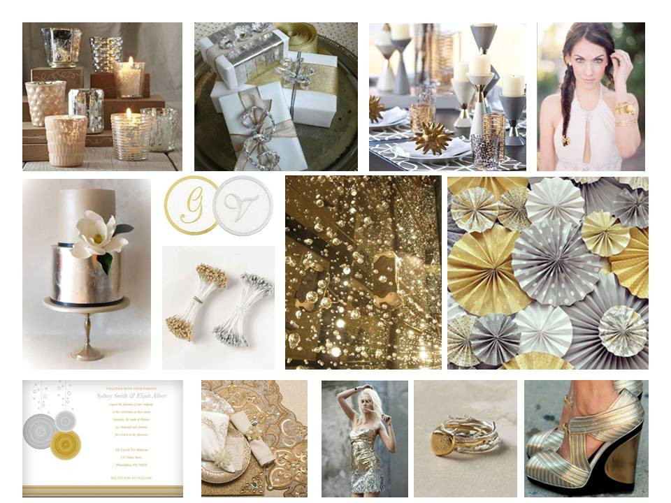 Silver And Gold Wedding Theme
 Gold Wedding Inspiration
