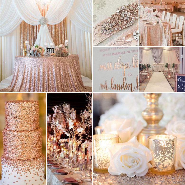Silver And Gold Wedding Theme
 Rose Gold Silver and White Wedding