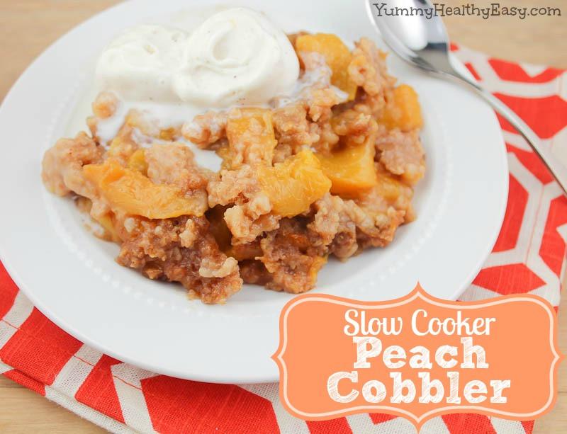 Slow Cooker Peach Cobbler
 Slow Cooker Peach Cobbler Yummy Healthy Easy