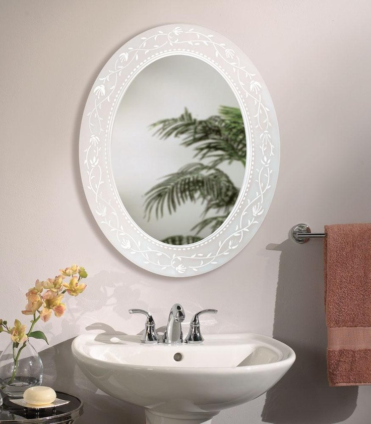 Small Oval Bathroom Mirror
 Fuschia Oval Bathroom Mirror