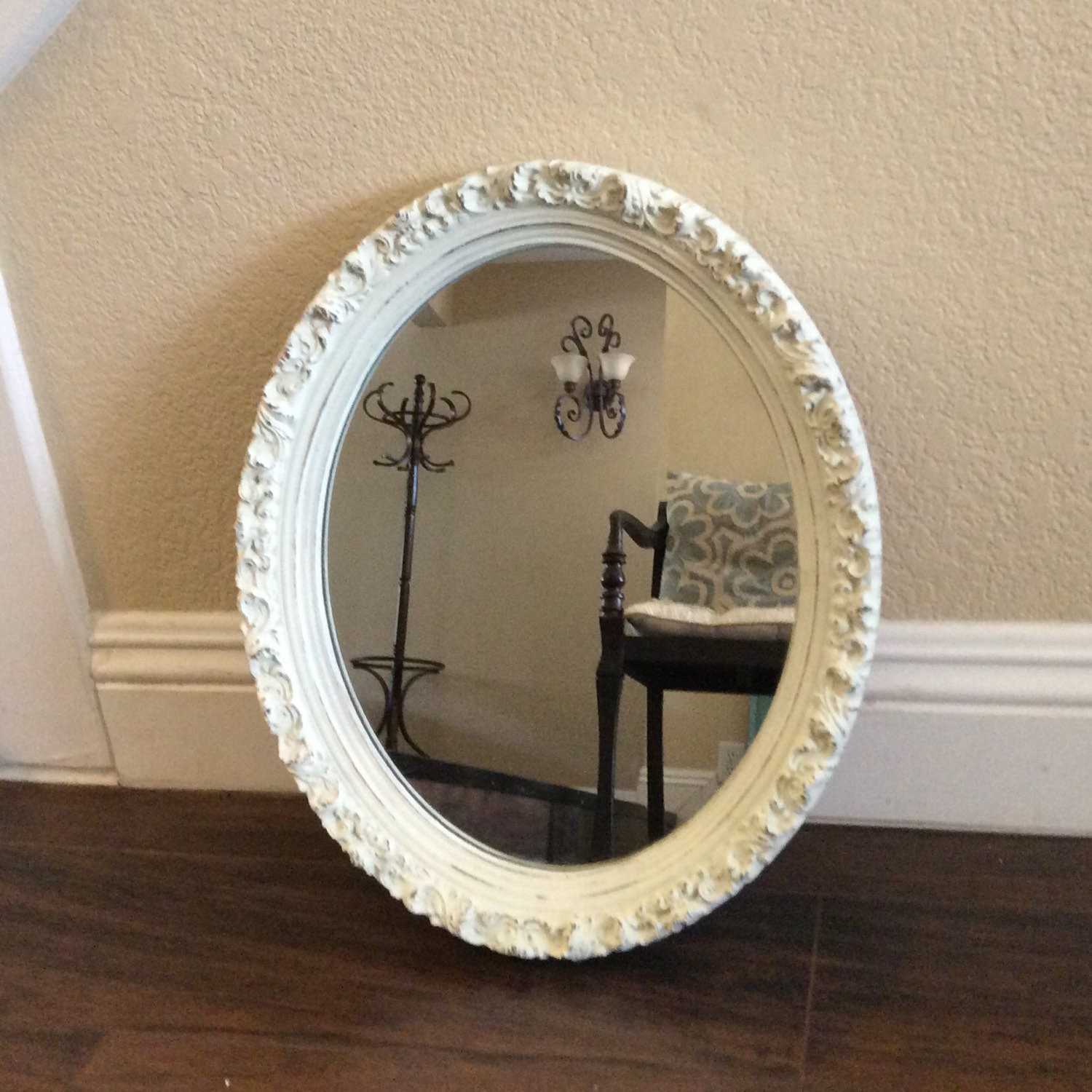Small Oval Bathroom Mirror
 PRETTY OVAL MIRROR White Mirror Ornate Framed Mirror Nursery