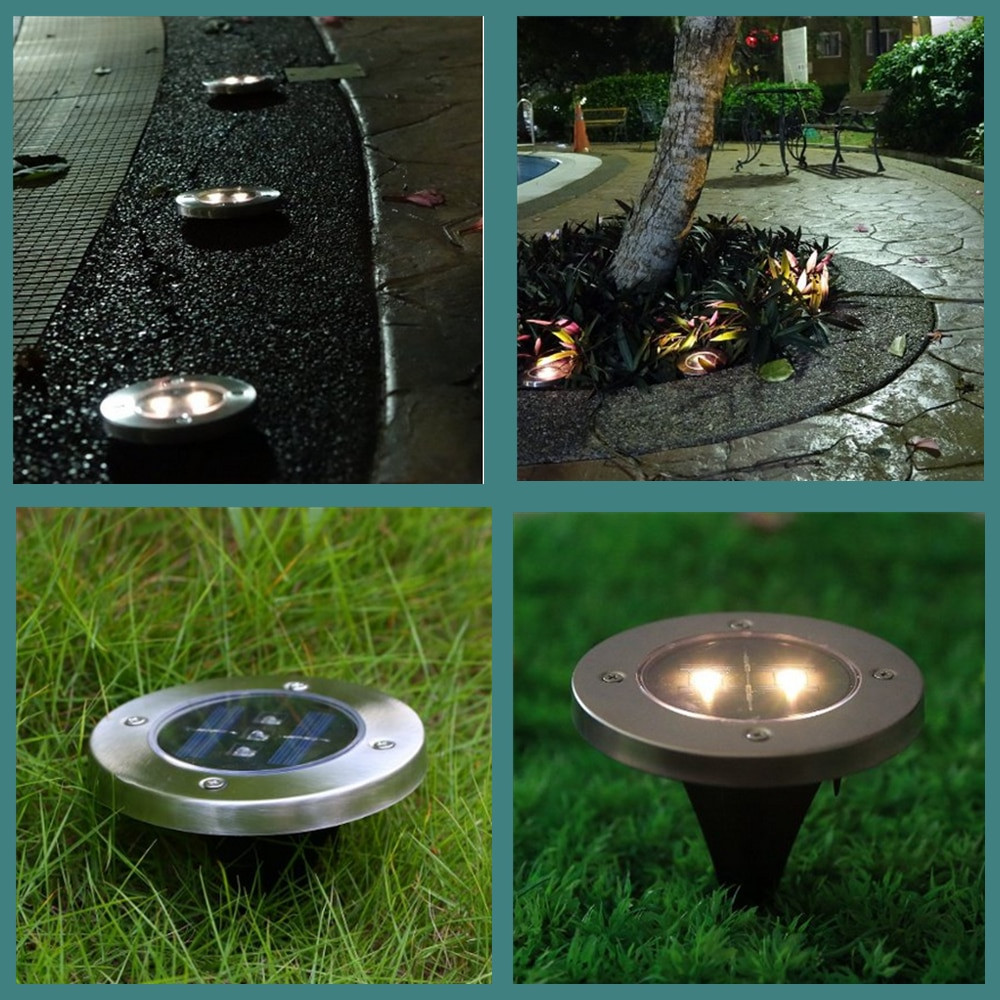 Solar Powered Landscape Lights
 Pack of 5 Stainless Steel Waterproof Solar Powered LED