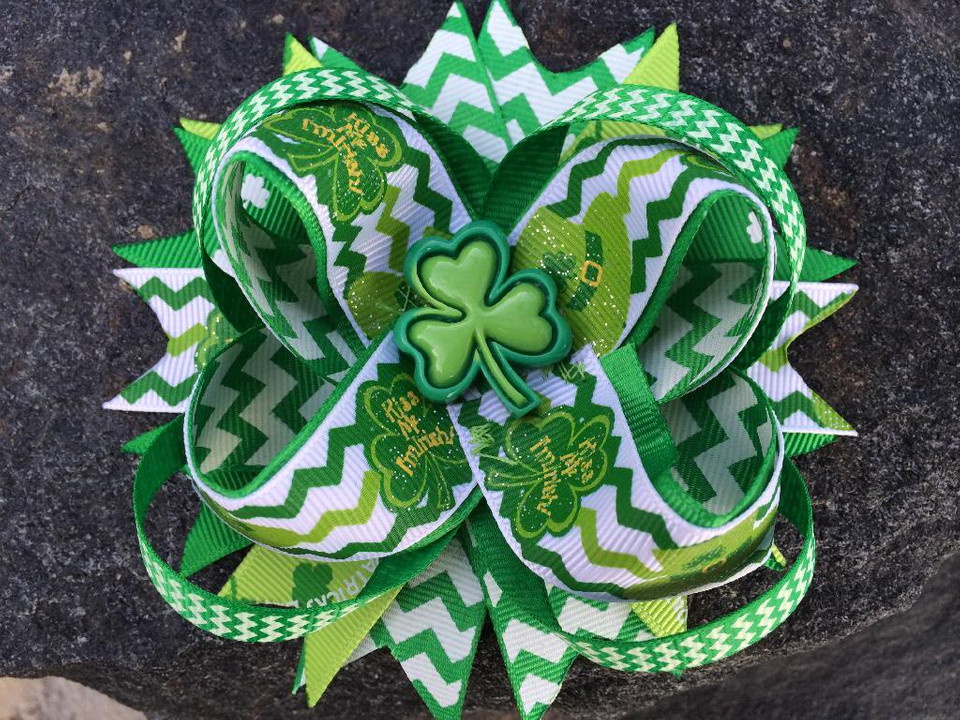 St. Patrick's Day Food
 ST PATRICK S CHEVRON SHAMROCK BOUTIQUE RESIN HAIRBOW