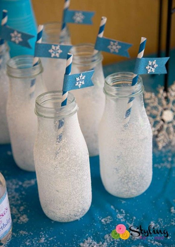 Summer In Winter Party Ideas
 Frozen frosted milk bottles CatchMyParty